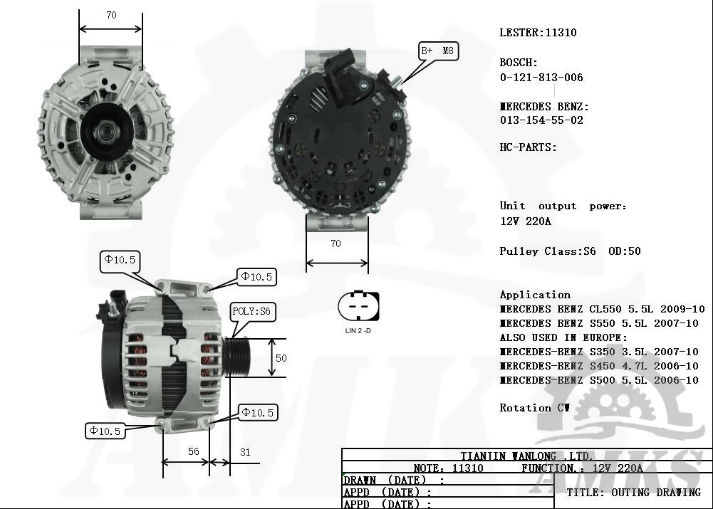 This is a picture of 11310 bosch alternator