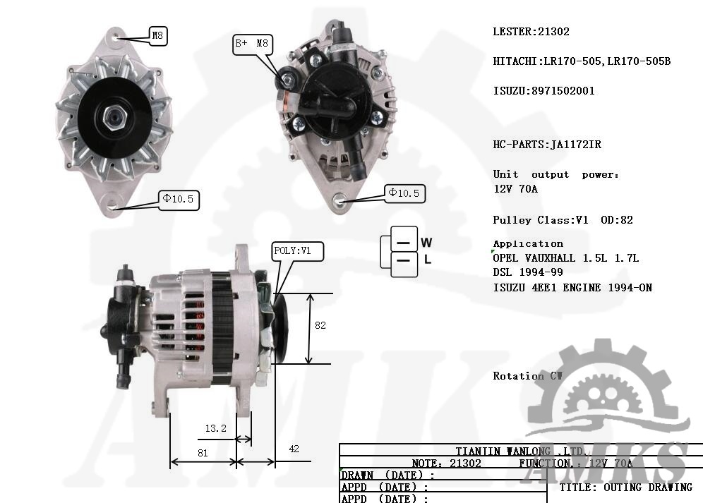 This is a picture of 21302 hitachi alternators