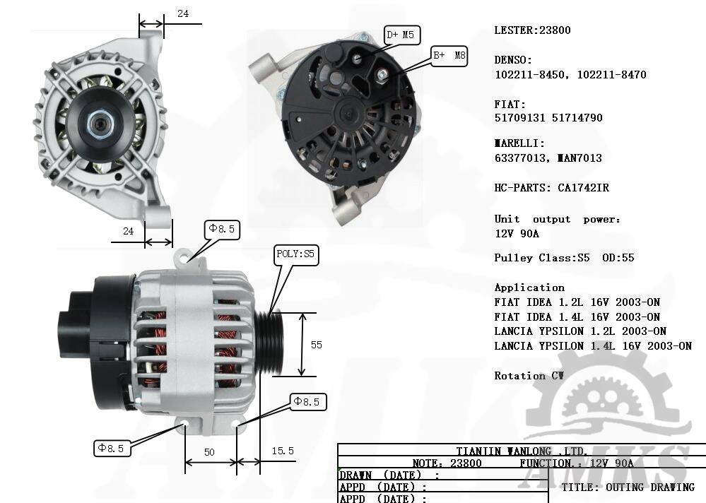 This is 23800 denso alternator photo