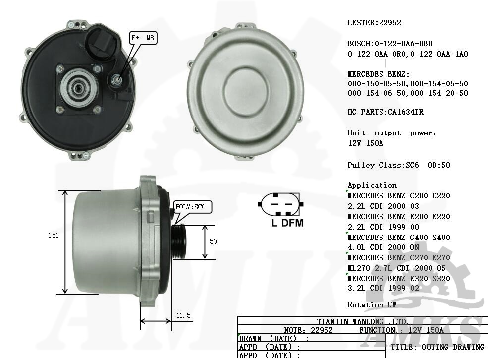 This is a picture of 22952 bosch alternator